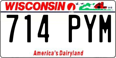 WI license plate 714PYM