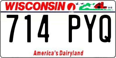 WI license plate 714PYQ