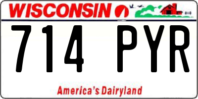 WI license plate 714PYR