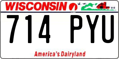 WI license plate 714PYU