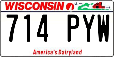 WI license plate 714PYW
