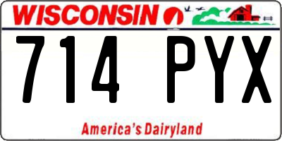 WI license plate 714PYX