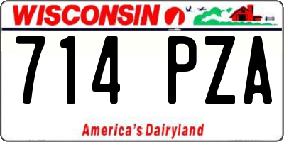 WI license plate 714PZA