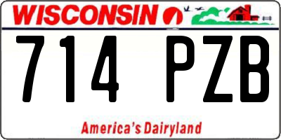 WI license plate 714PZB