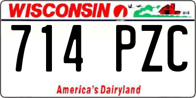 WI license plate 714PZC