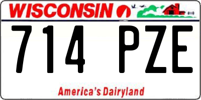 WI license plate 714PZE