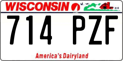 WI license plate 714PZF