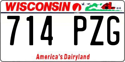 WI license plate 714PZG