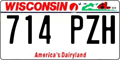 WI license plate 714PZH