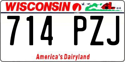 WI license plate 714PZJ