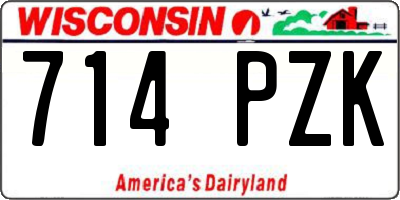 WI license plate 714PZK
