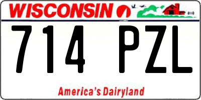 WI license plate 714PZL