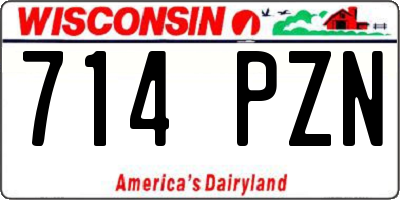 WI license plate 714PZN
