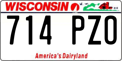 WI license plate 714PZO