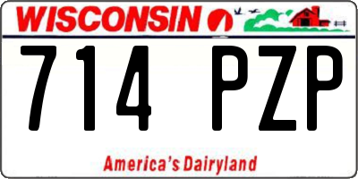 WI license plate 714PZP
