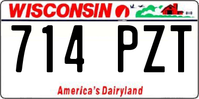 WI license plate 714PZT