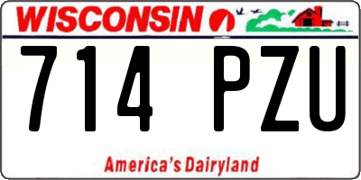 WI license plate 714PZU