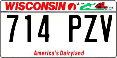 WI license plate 714PZV