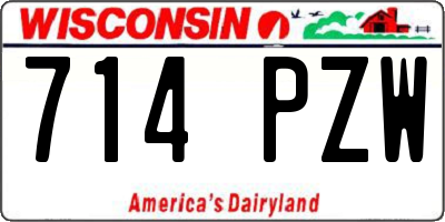 WI license plate 714PZW