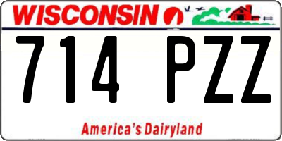WI license plate 714PZZ