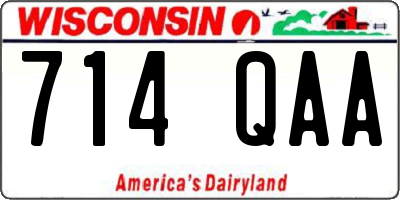 WI license plate 714QAA