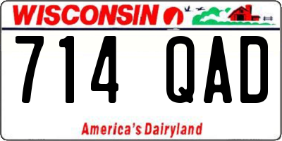 WI license plate 714QAD