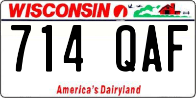 WI license plate 714QAF