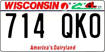 WI license plate 714QKO