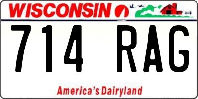 WI license plate 714RAG