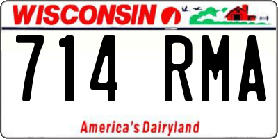 WI license plate 714RMA