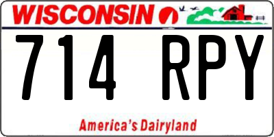 WI license plate 714RPY