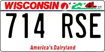 WI license plate 714RSE
