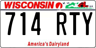 WI license plate 714RTY