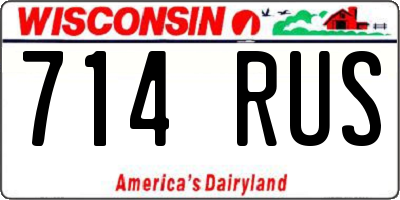 WI license plate 714RUS