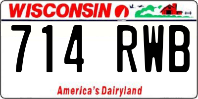 WI license plate 714RWB