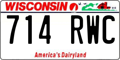 WI license plate 714RWC