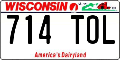 WI license plate 714TOL