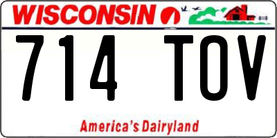 WI license plate 714TOV