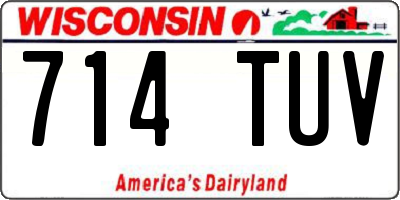 WI license plate 714TUV