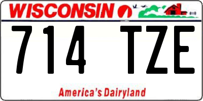 WI license plate 714TZE