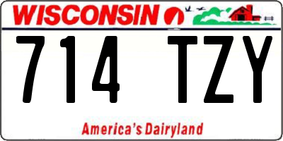 WI license plate 714TZY