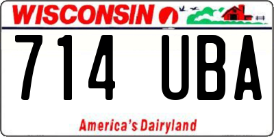 WI license plate 714UBA