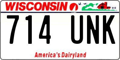 WI license plate 714UNK
