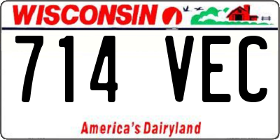 WI license plate 714VEC