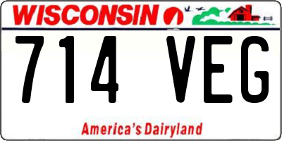 WI license plate 714VEG