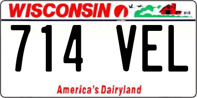WI license plate 714VEL