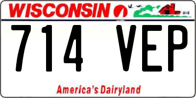 WI license plate 714VEP