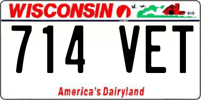 WI license plate 714VET