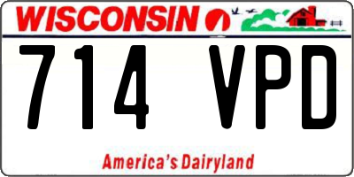 WI license plate 714VPD