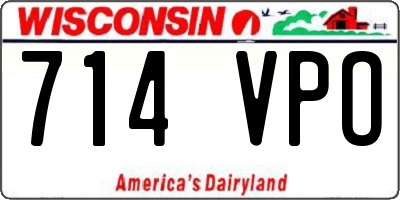 WI license plate 714VPO